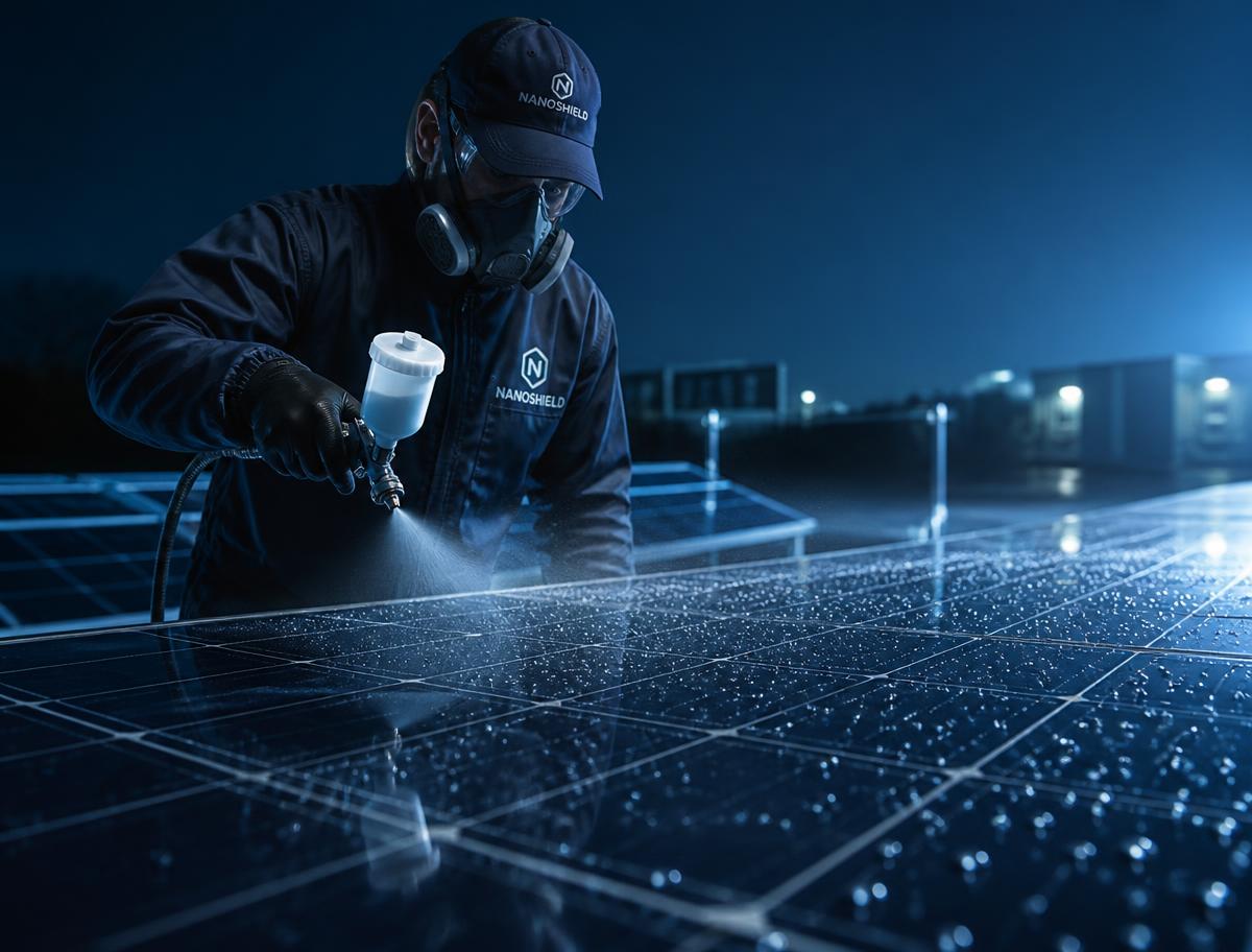Technician applying the Armour Shock Surface Shield nano coating